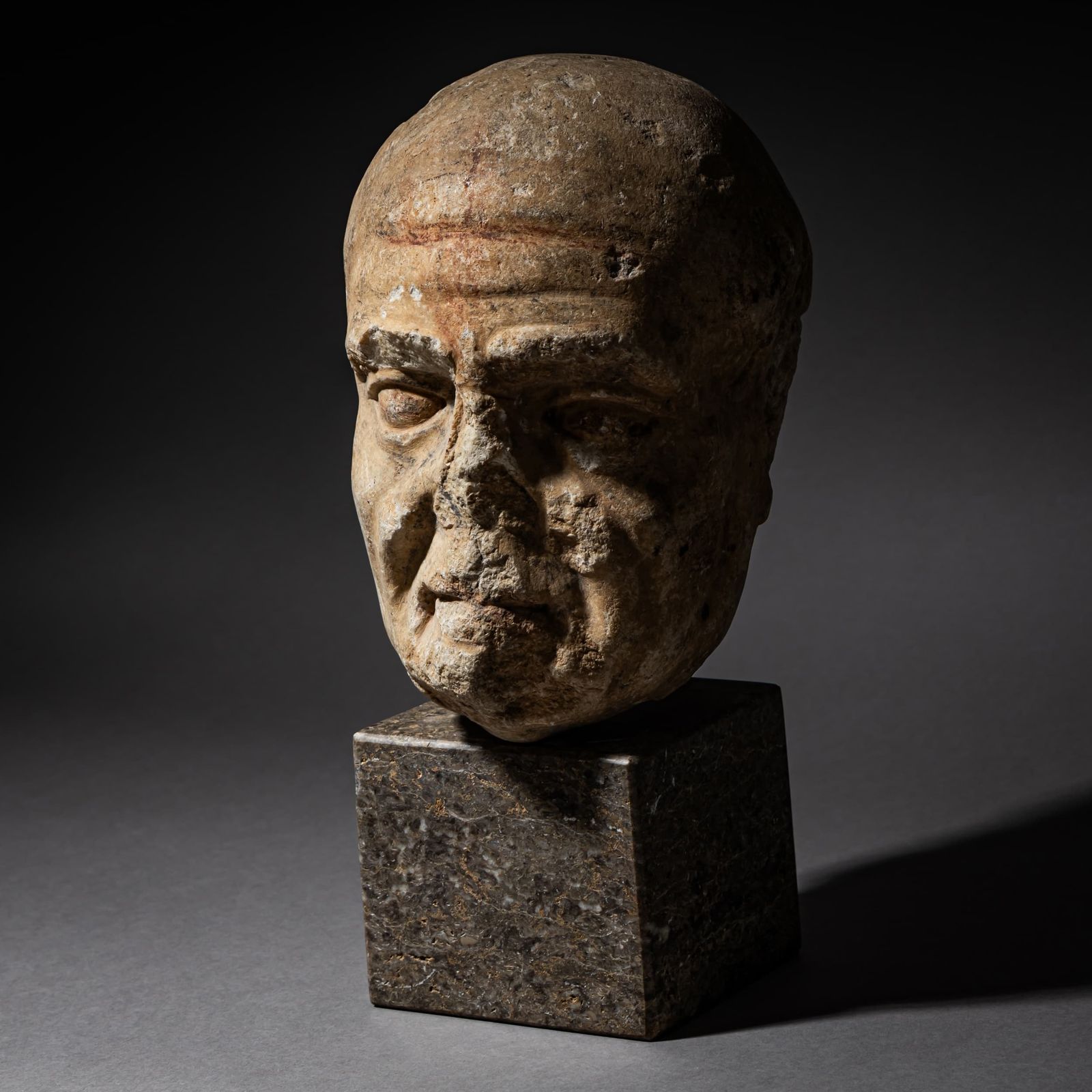 Marble Head Of An Elderly Man, Likely Roman photo 10400.0