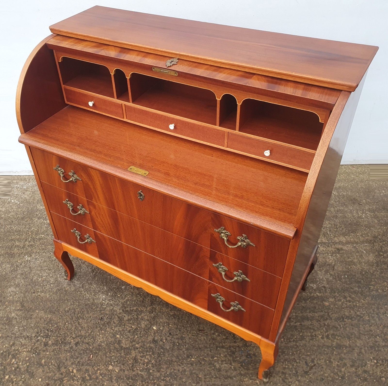 Mid Century 1960s Roll Top Teak Bureau / Desk By Egon Ostergaard photo Furniture