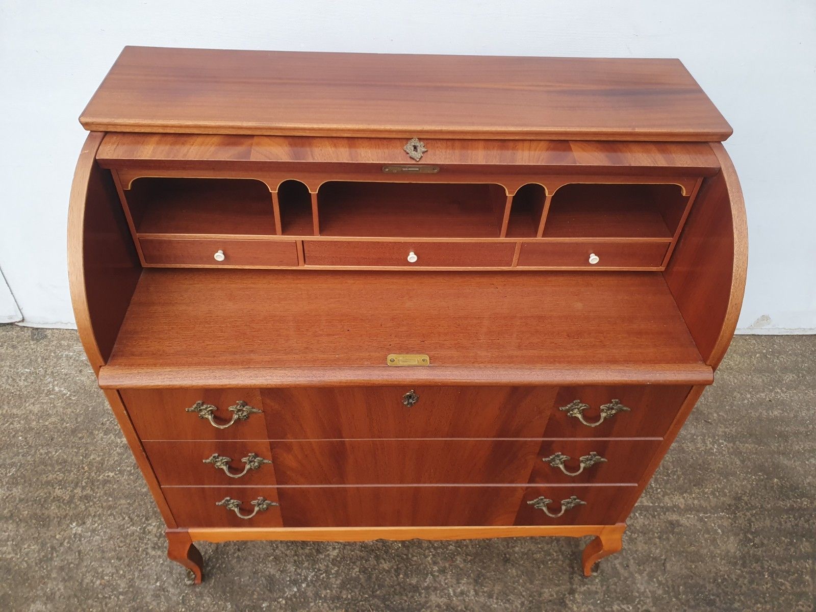 Mid Century 1960s Roll Top Teak Bureau / Desk By Egon Ostergaard photo vinterior