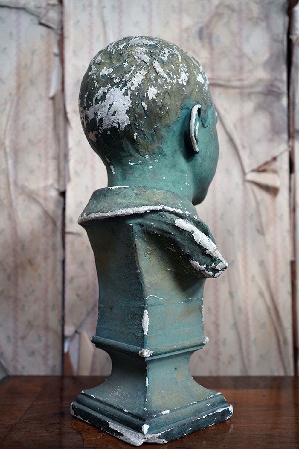 photo furniture An Early 20thc Green Painted Plaster Bust Of A Youth C.1900 20