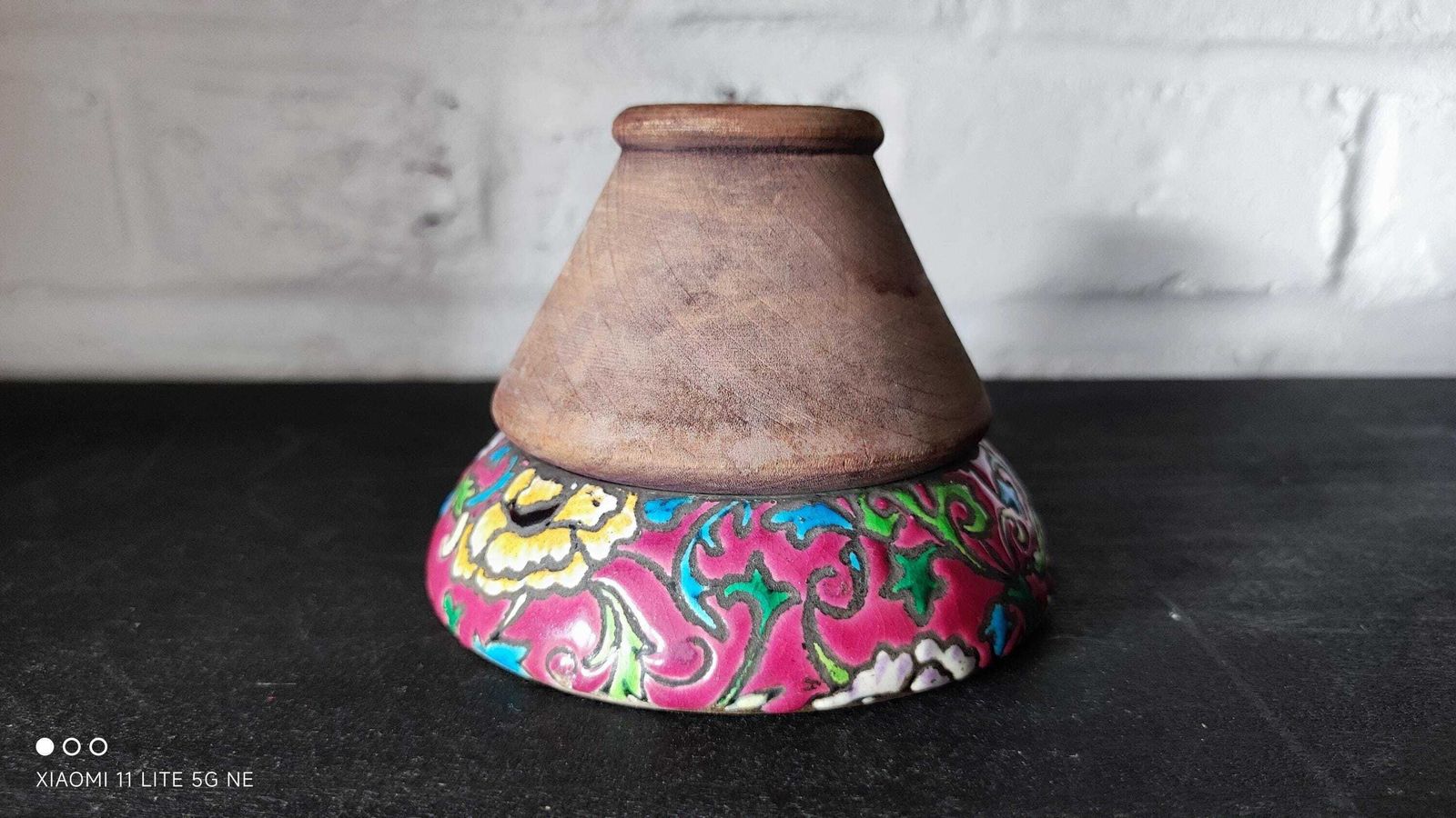 French Art Deco Floral Match Holder Striker In Longwy Pottery