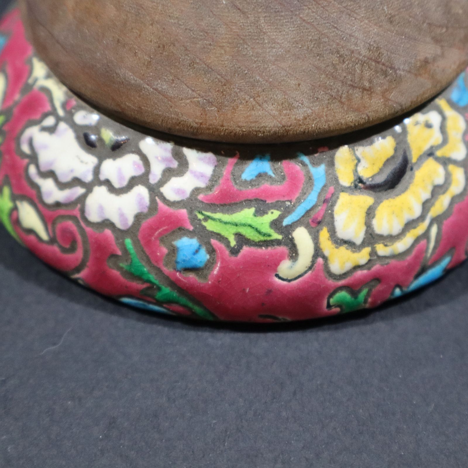 French Art Deco Floral Match Holder Striker In Longwy Pottery photo buy