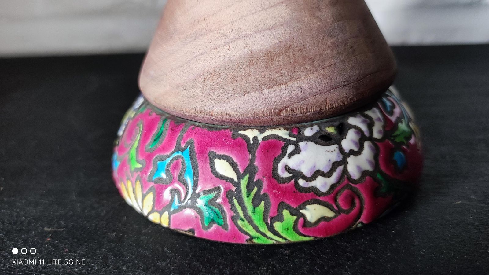 photo for sale French Art Deco Floral Match Holder Striker In Longwy Pottery