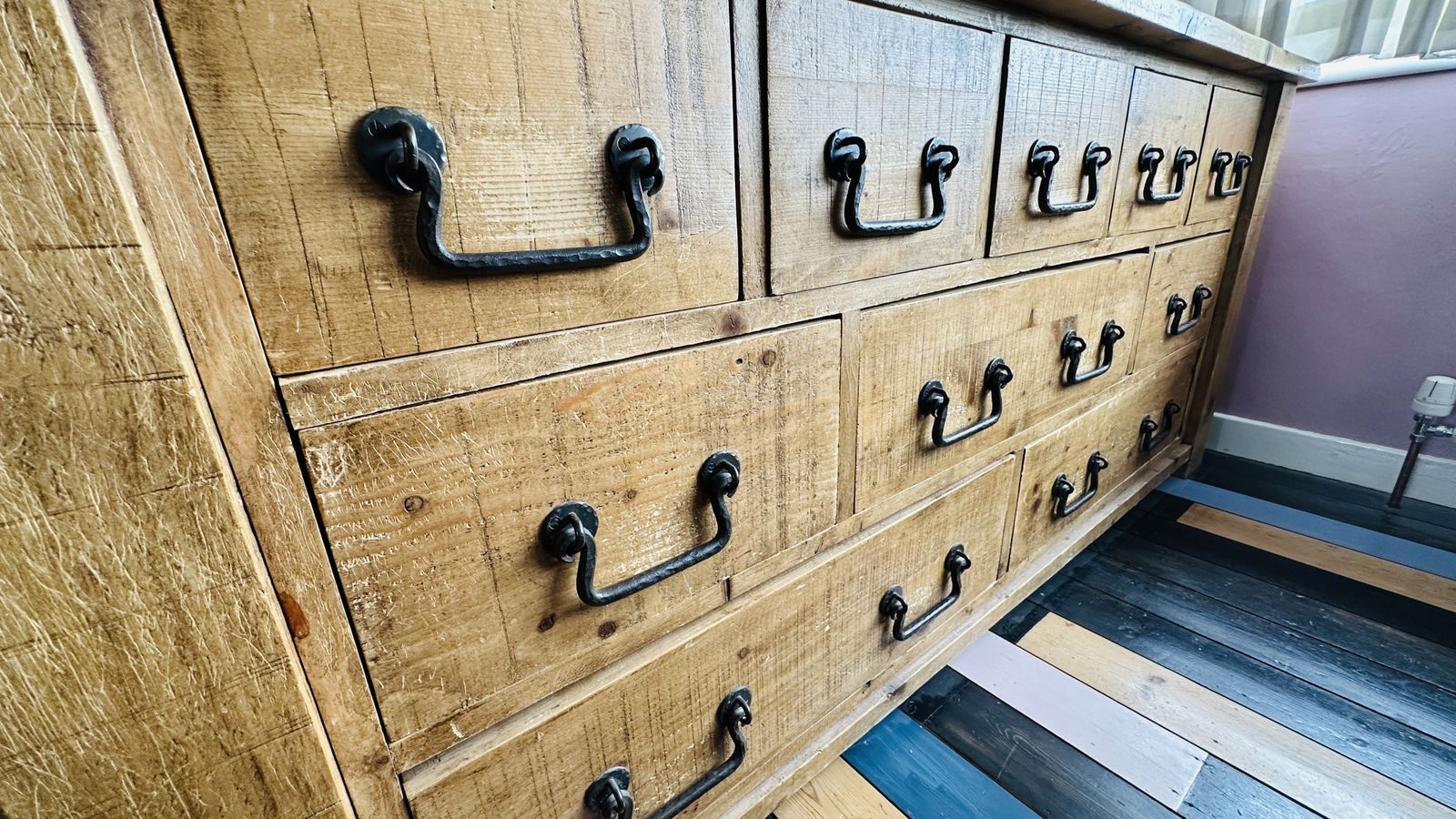 Extra Large Solid Pine Wood Chest Of Drawers photo for sale
