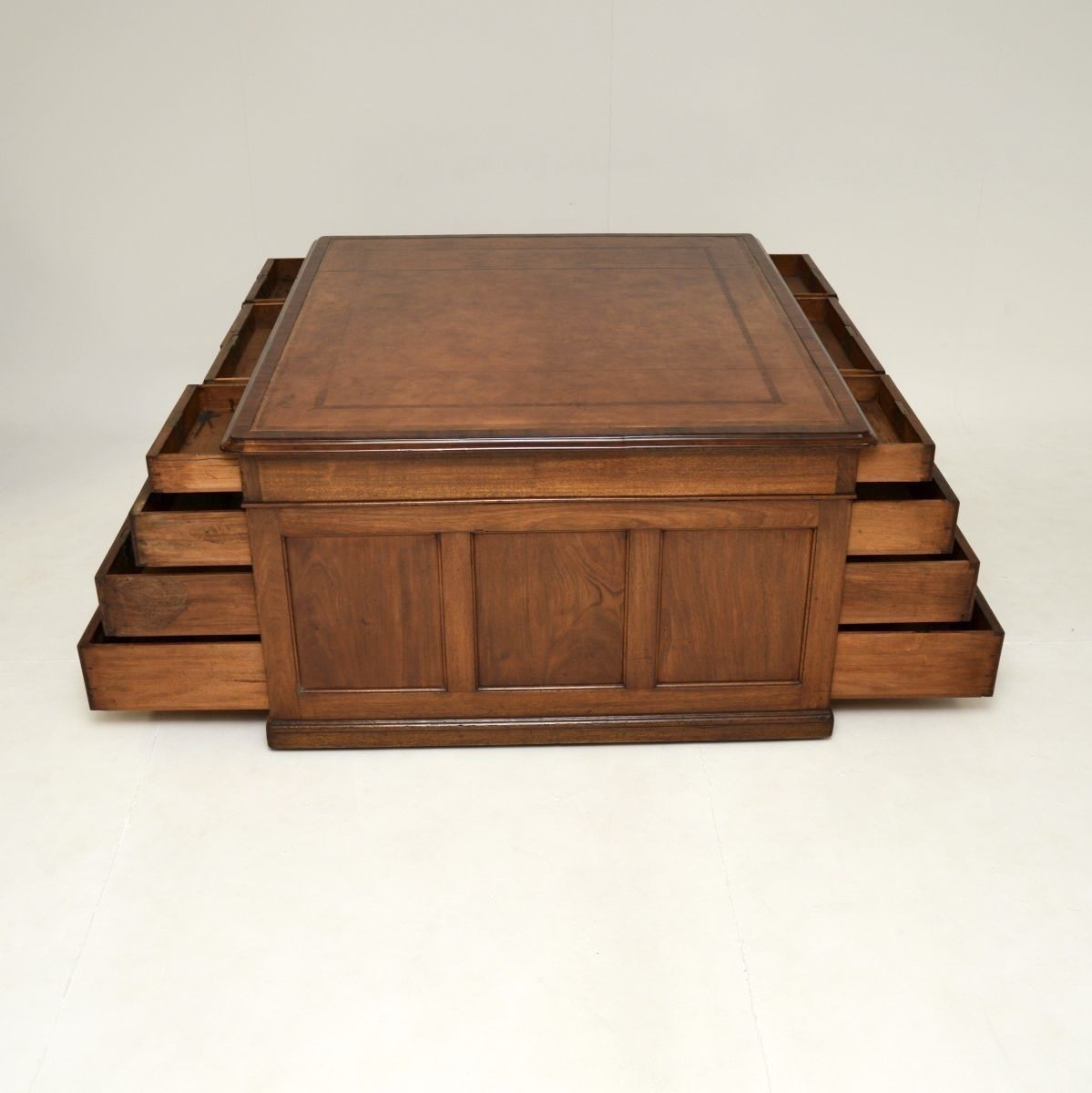 Antique Victorian Mahogany Leather Top Partners Desk photo 5850.0