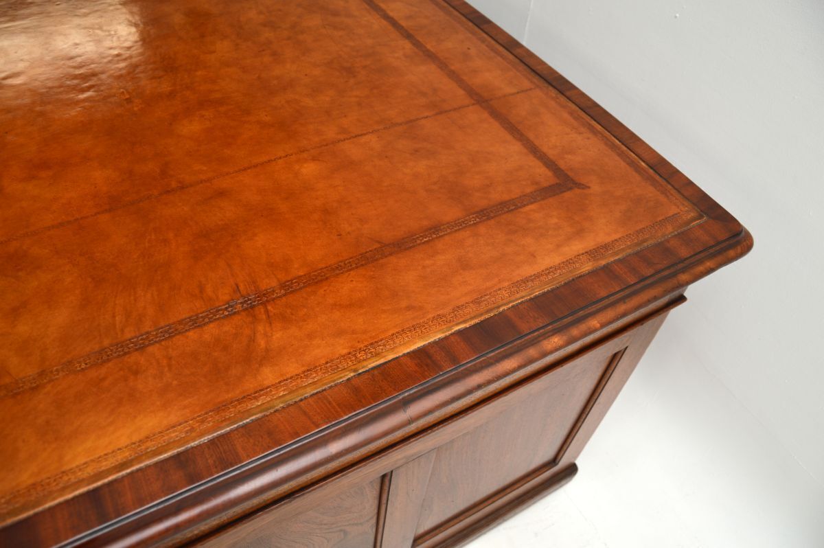 Furniture Antique Victorian Mahogany Leather Top Partners Desk photo