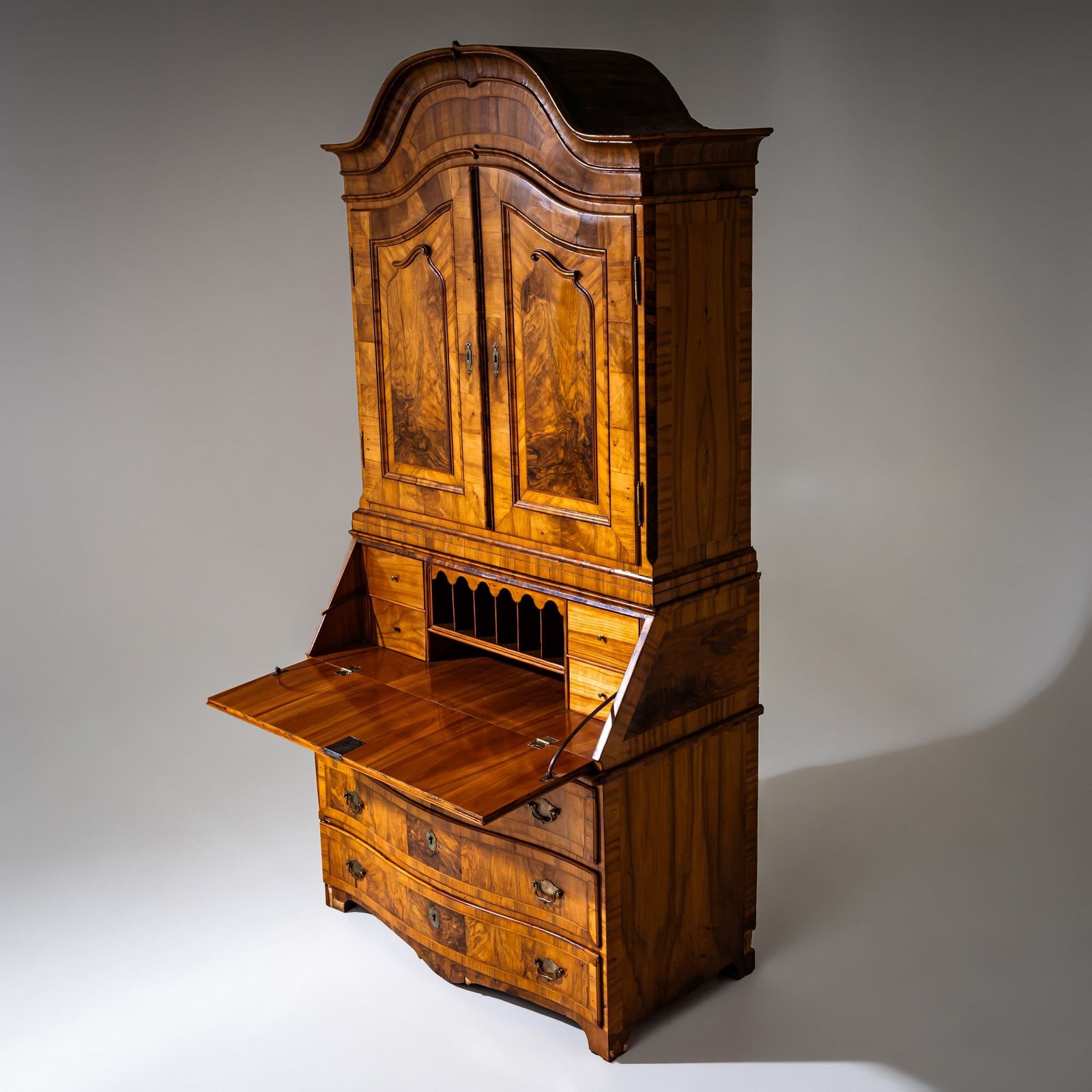 Baroque Secretary In Walnut, 18th/19th Century photo vintage