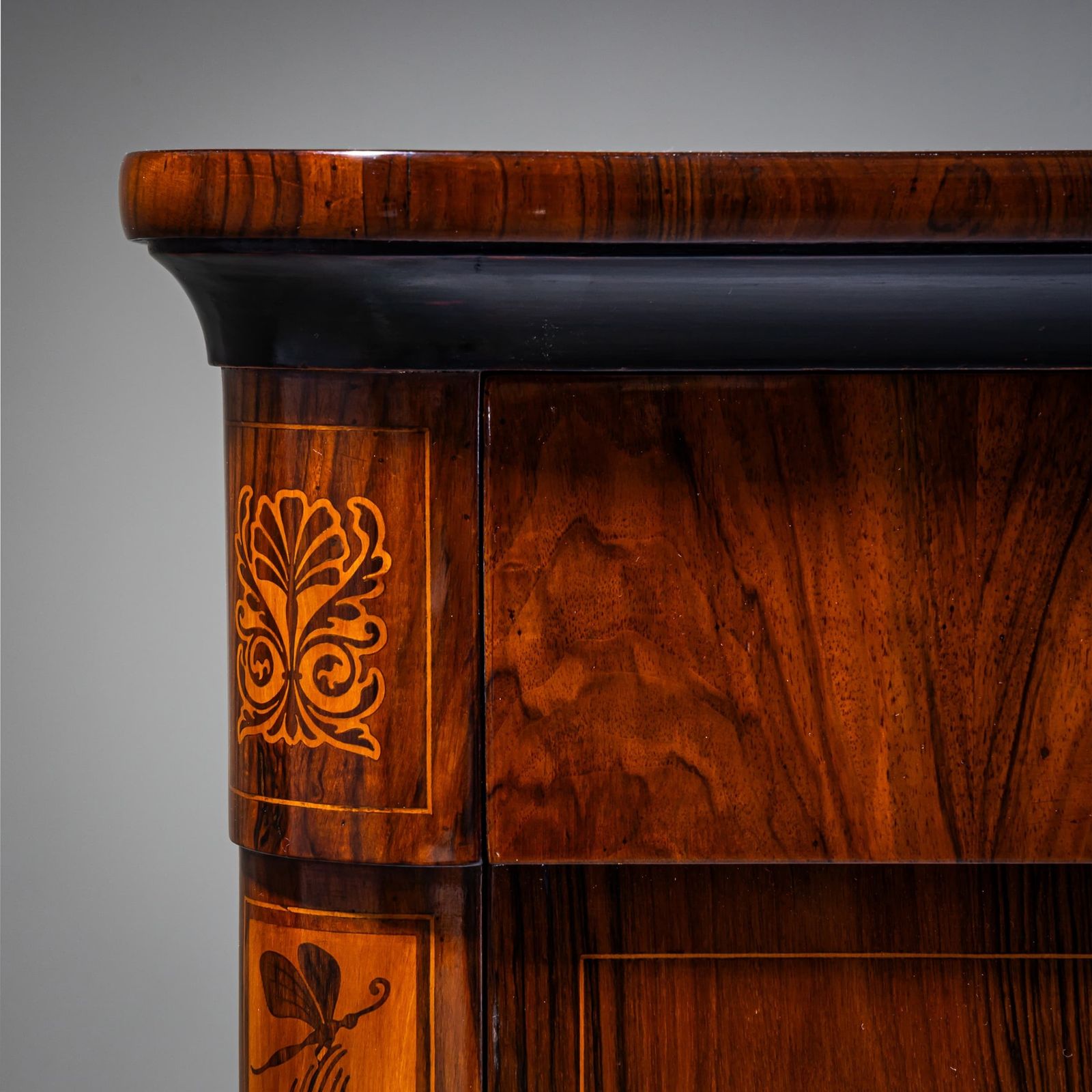 Biedermeier Chest Of Drawers With Marquetry, Italy, 19th Century photo vintage