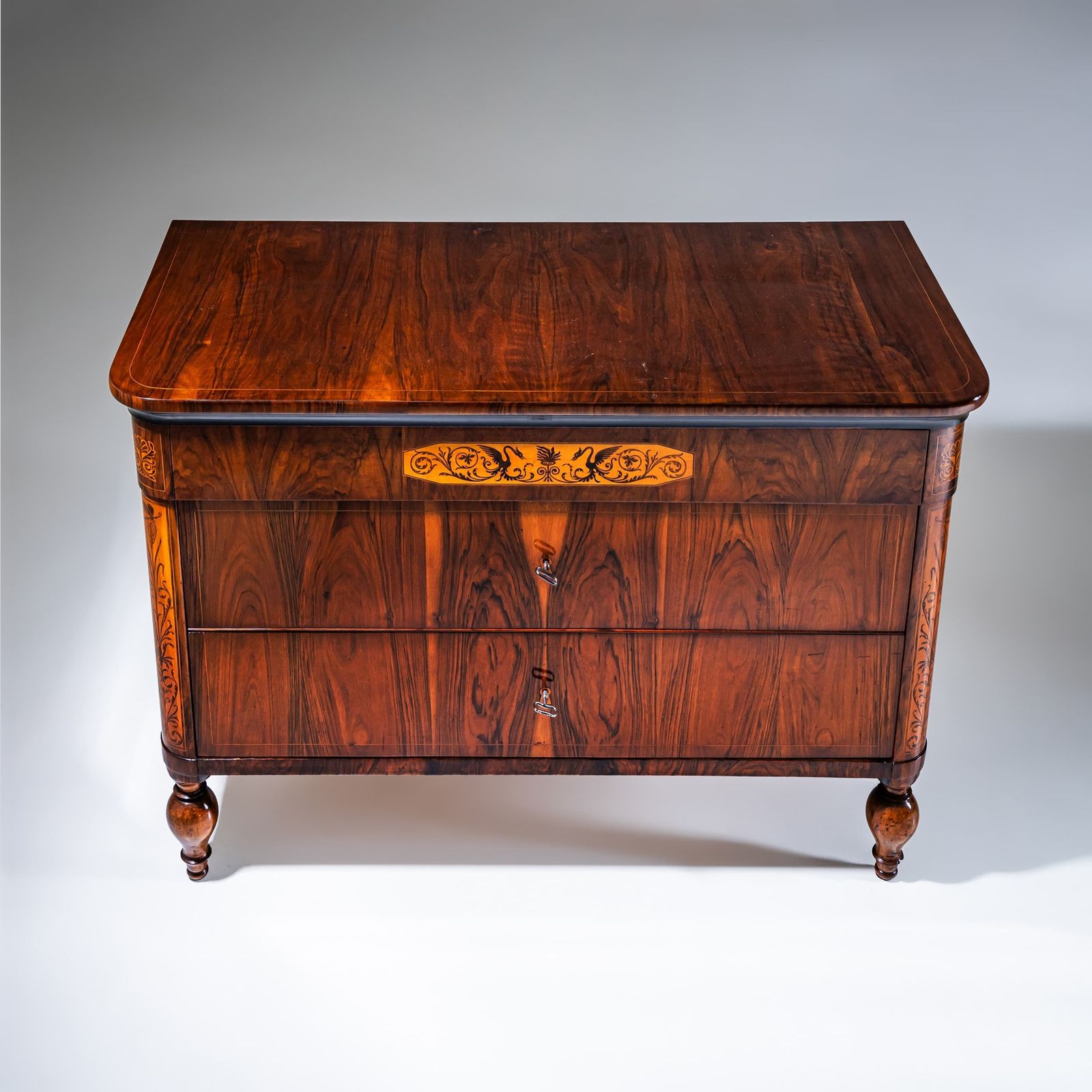Biedermeier Chest Of Drawers With Marquetry, Italy, 19th Century photo 3950.0