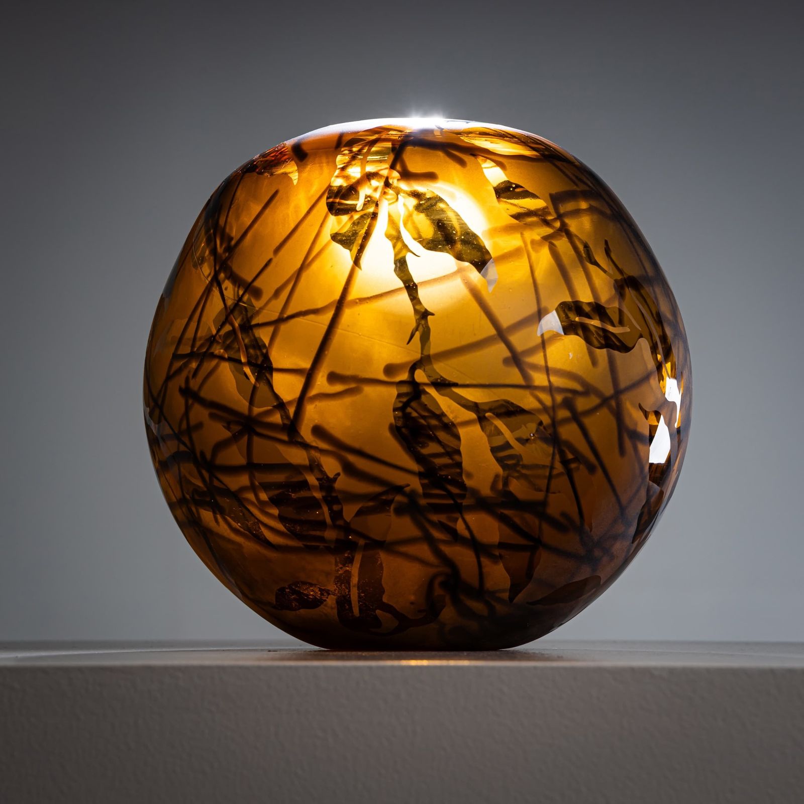 Spherical Glass Vase In The Style Of Willem Heesen, Late 20th Century photo furniture