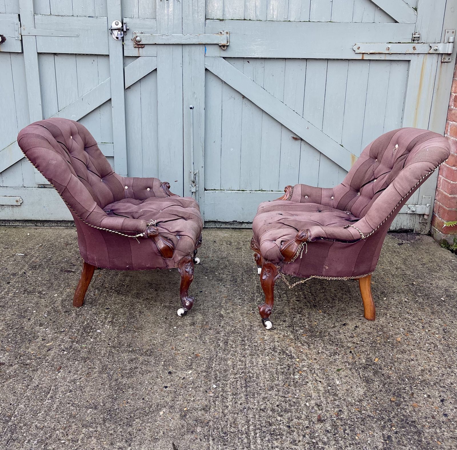 A Pair Of 19th Century Tub Or Nursing Chairs. photo furniture