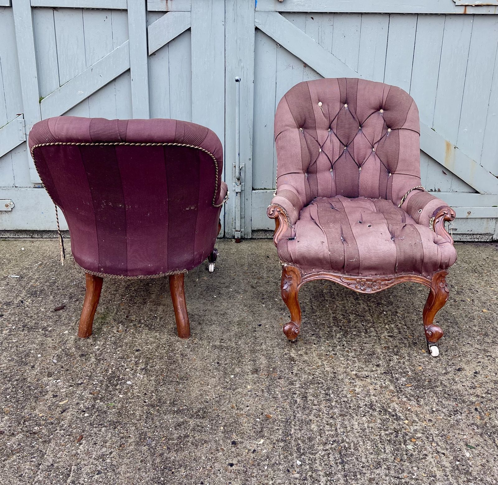A Pair Of 19th Century Tub Or Nursing Chairs. photo for sale