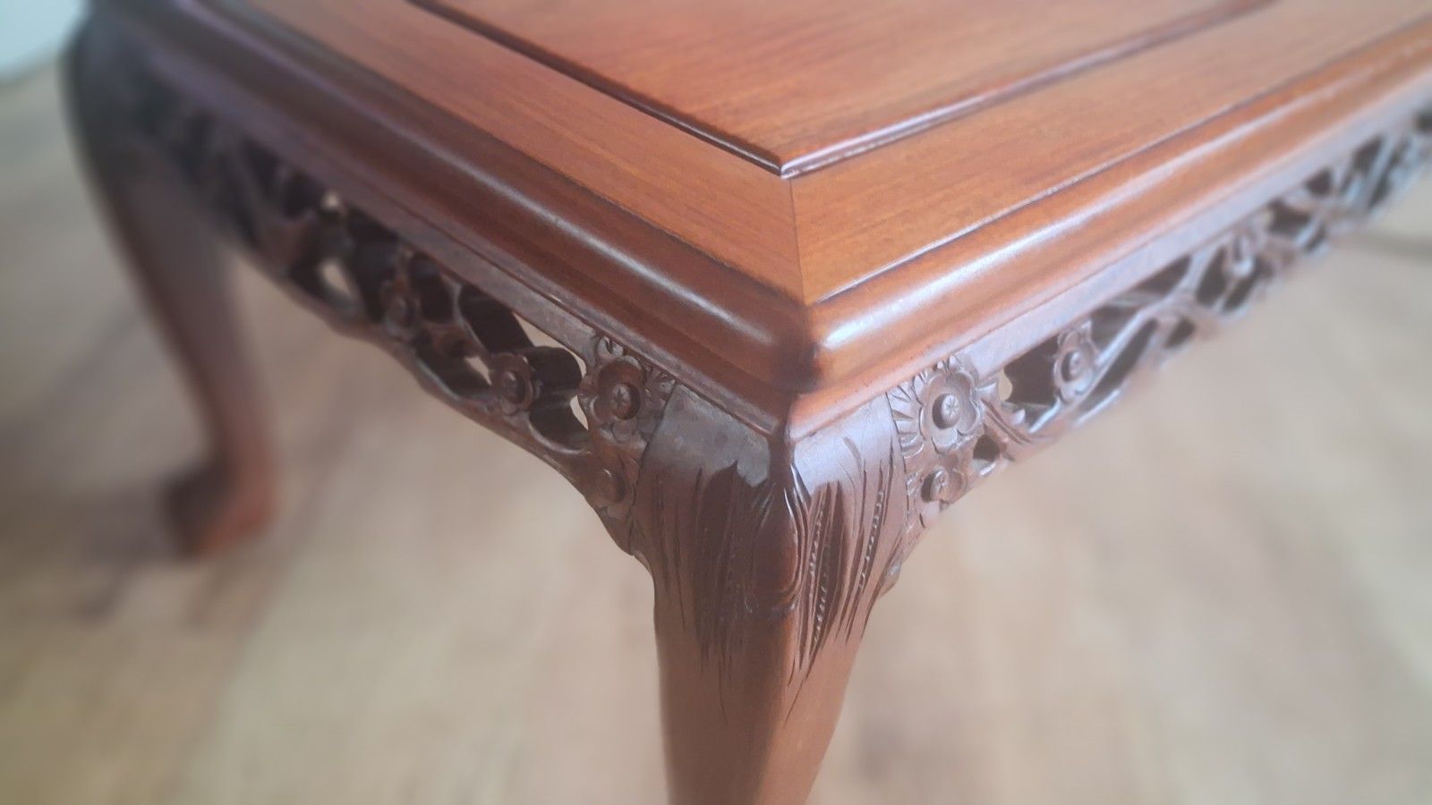 photo furniture Outstanding Oriental Chinese Carved Rosewood Mid Century Drinks /Coffee Table