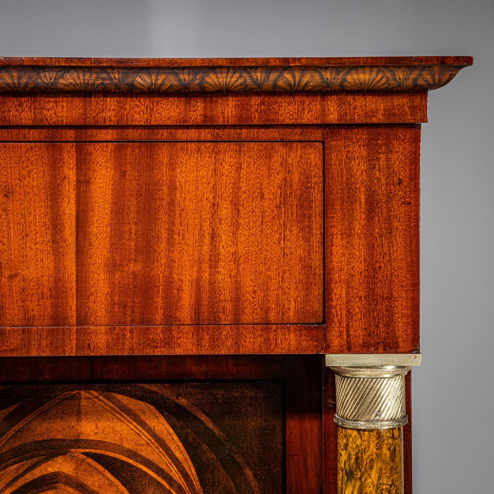 Biedermeier Secretaire Met Transferdecoratie, Johann Georg Hiltl (1771–1845), München, Ca. 1825 photo vintage