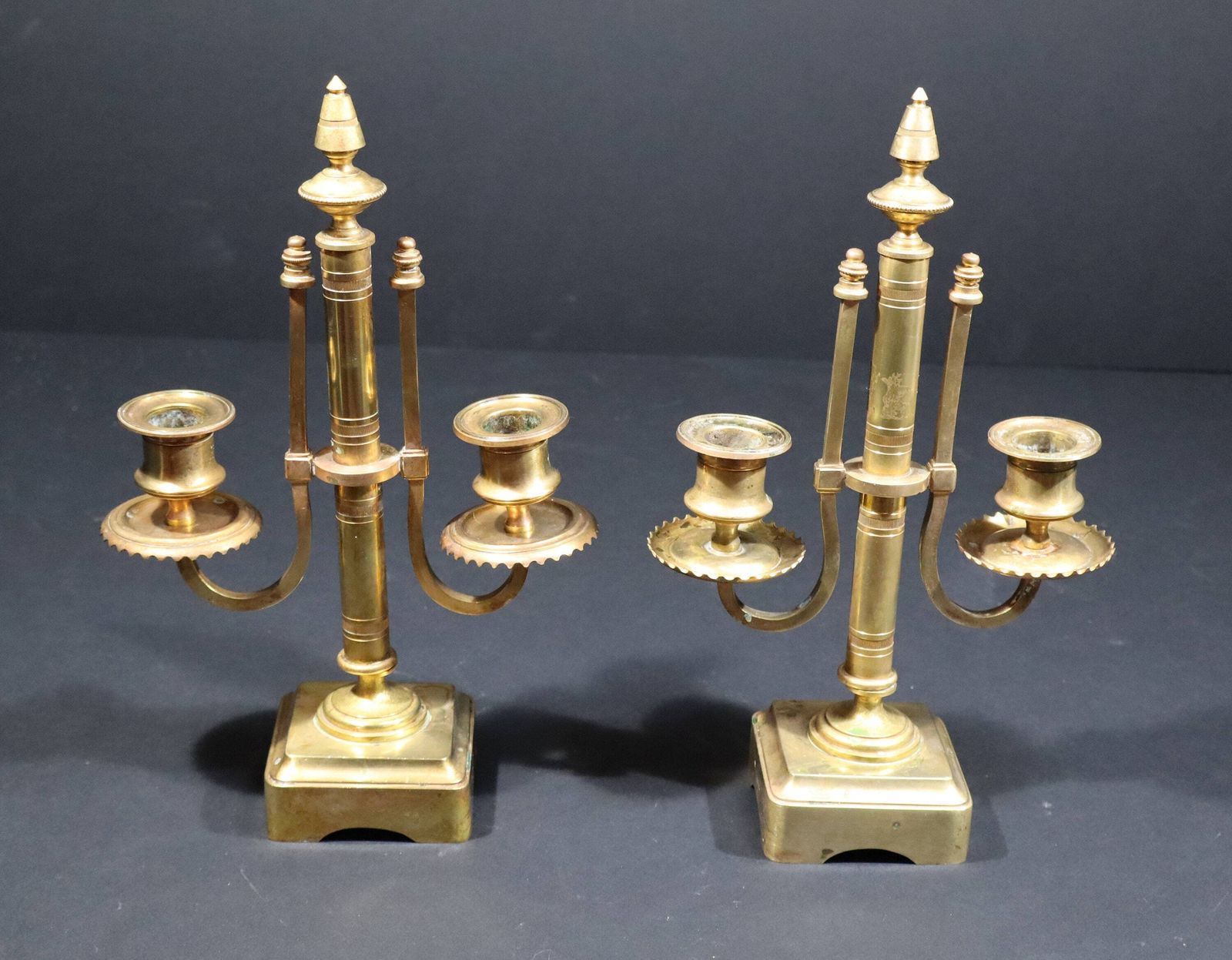 French Antique Two Arm Candelabras Candlesticks In Bronze Louis XVI Style photo Home Decor