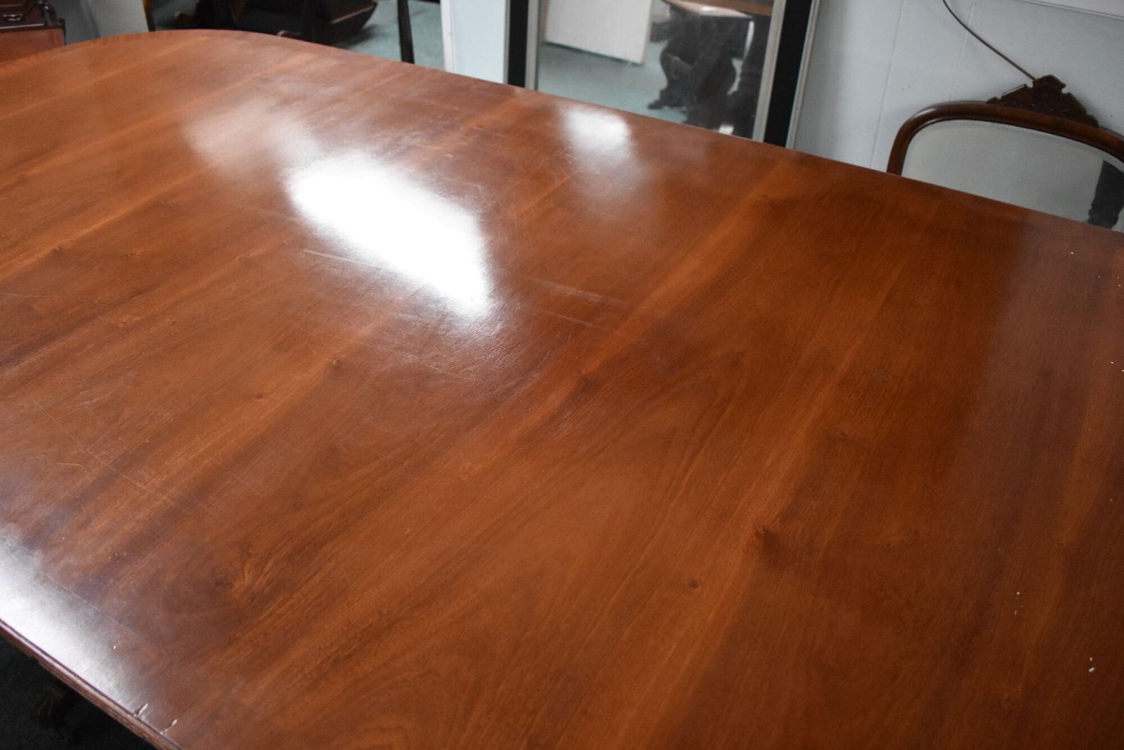 Regency Style Mahogany Twin Pillar Dining/Boardroom Table photo vinterior