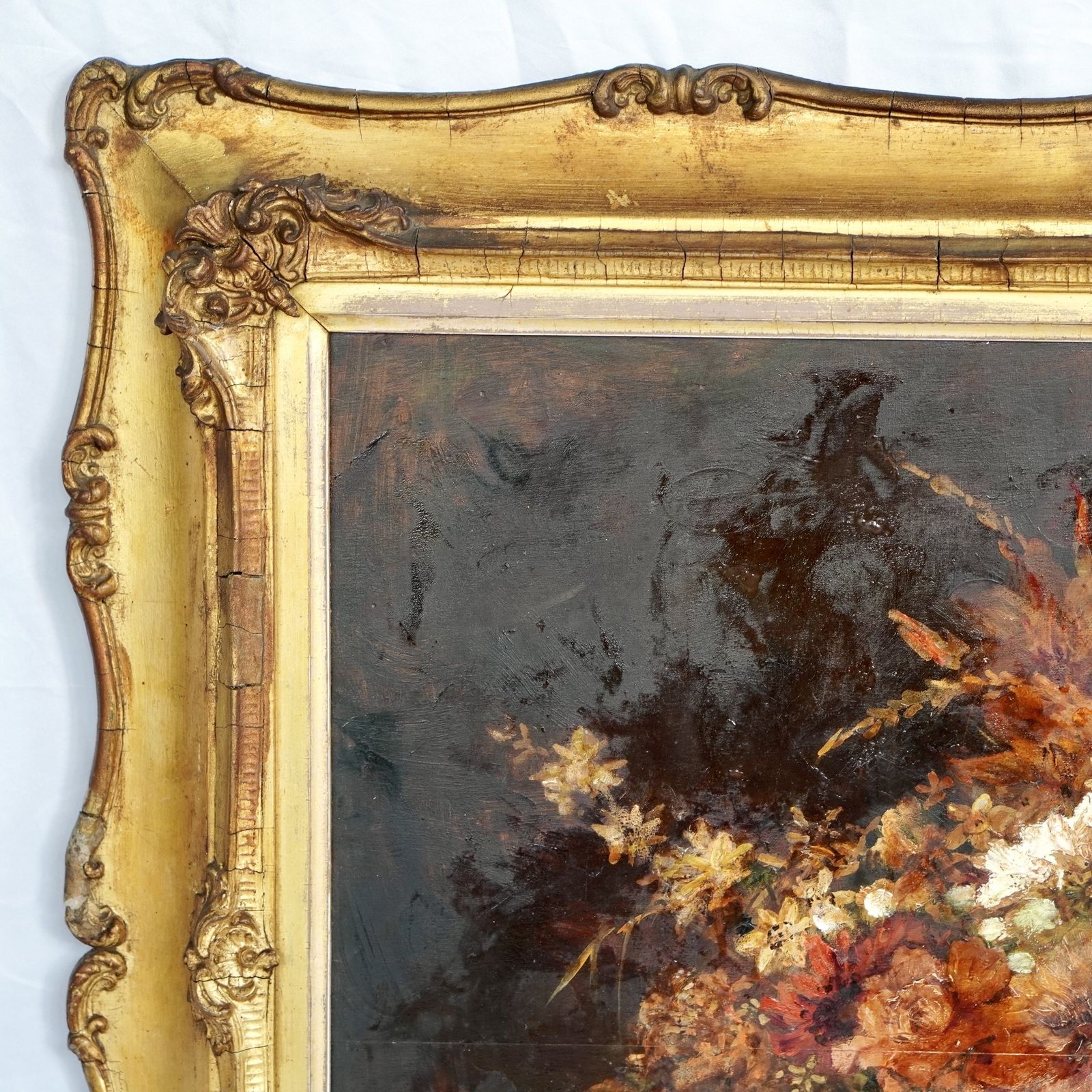19th Century English School Still Life Of Flowers Oil On Canvas Painting photo Art