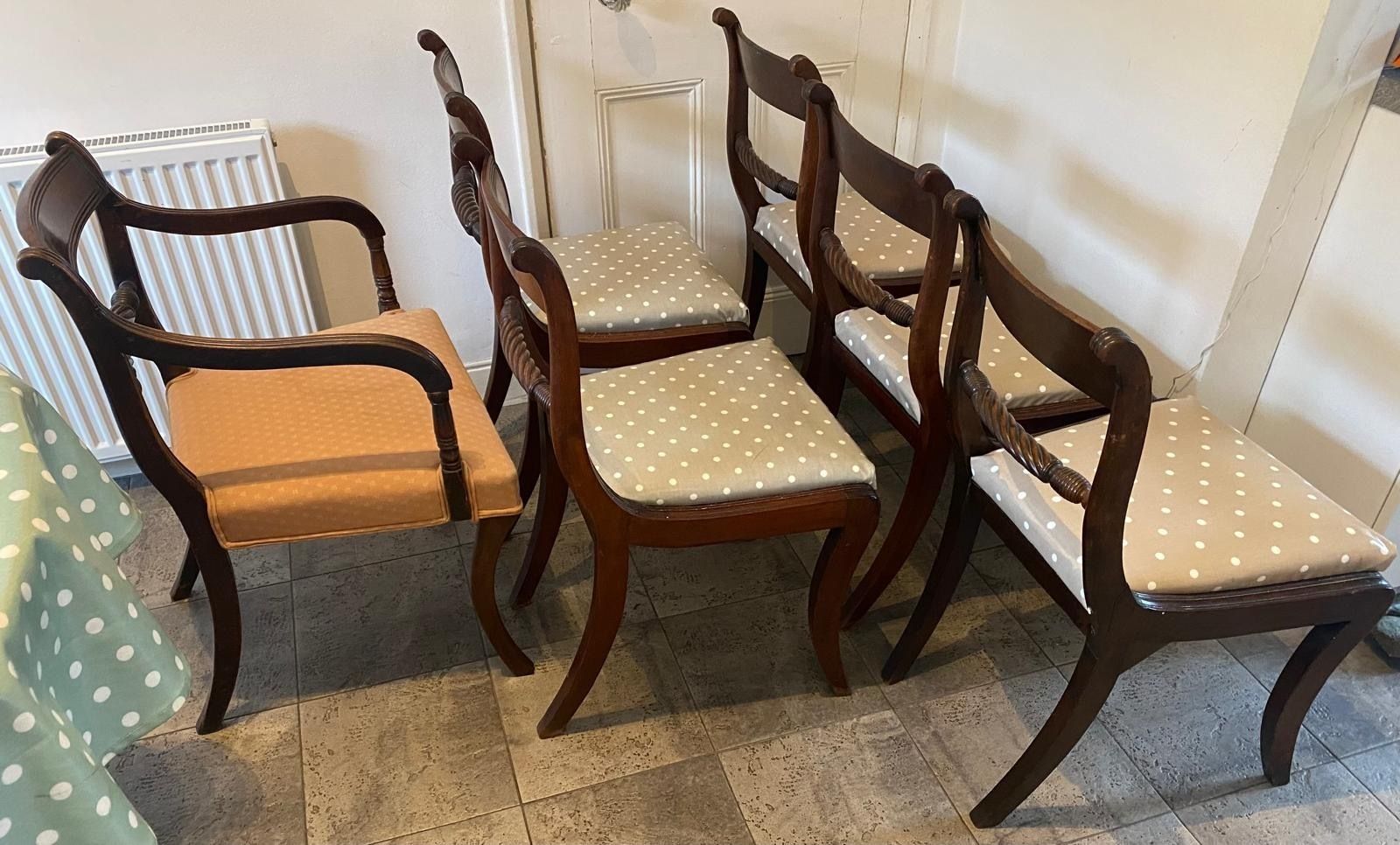 Antique Mahogany Tilt Table With 8 Chairs photo for sale