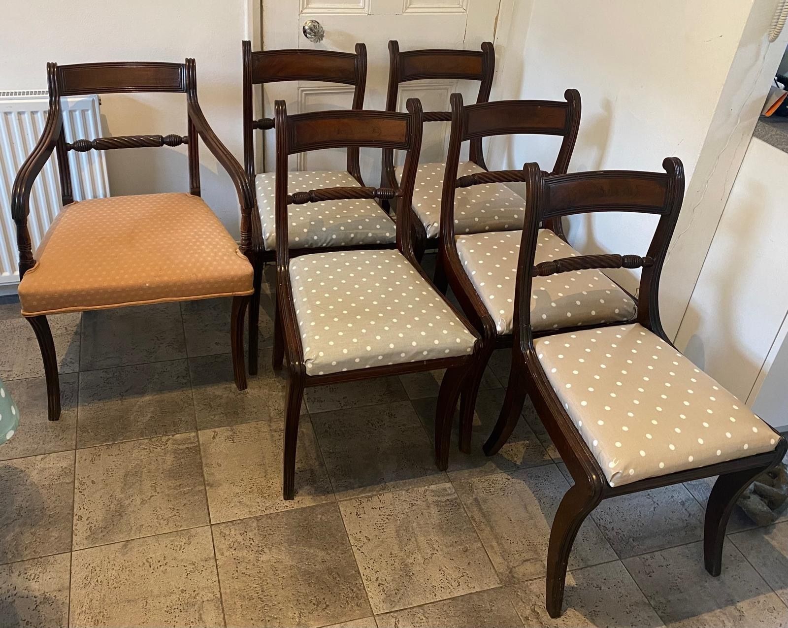 Furniture Antique Mahogany Tilt Table With 8 Chairs photo