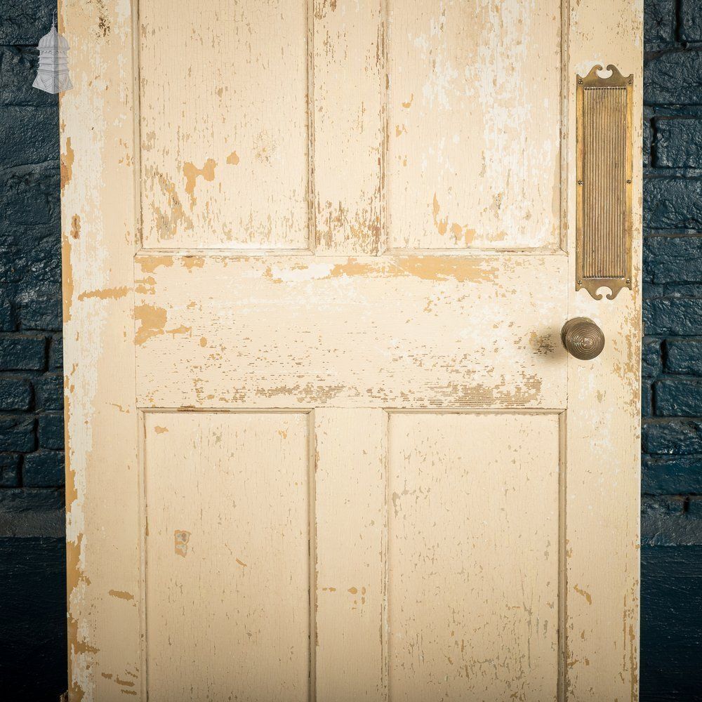 Moulded Panel Door, 4 Panel, Distressed Paint photo for sale