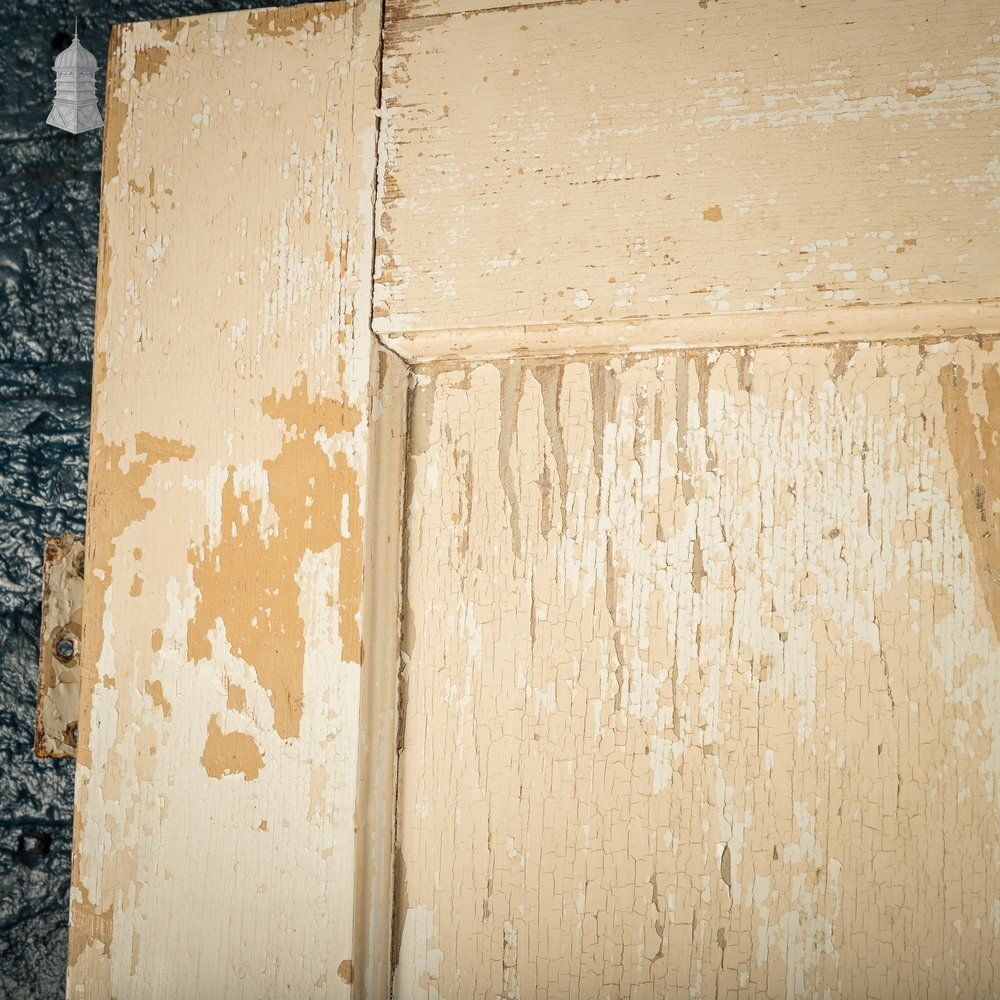 Moulded Panel Door, 4 Panel, Distressed Paint photo vintage