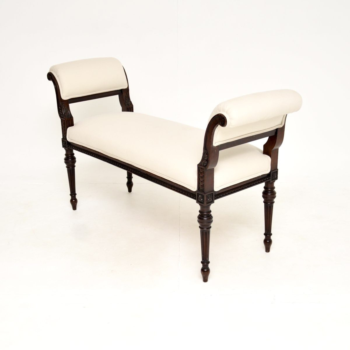 Antique Victorian Carved Mahogany Bench / Stool By Waring And Gillows photo for sale