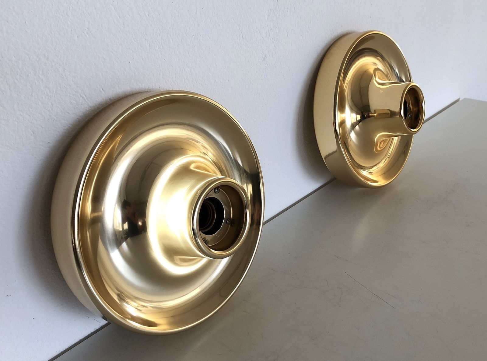 Italian Flush Mount Lights Or Wall Lights By Tronconi, Set Of 2 photo for sale