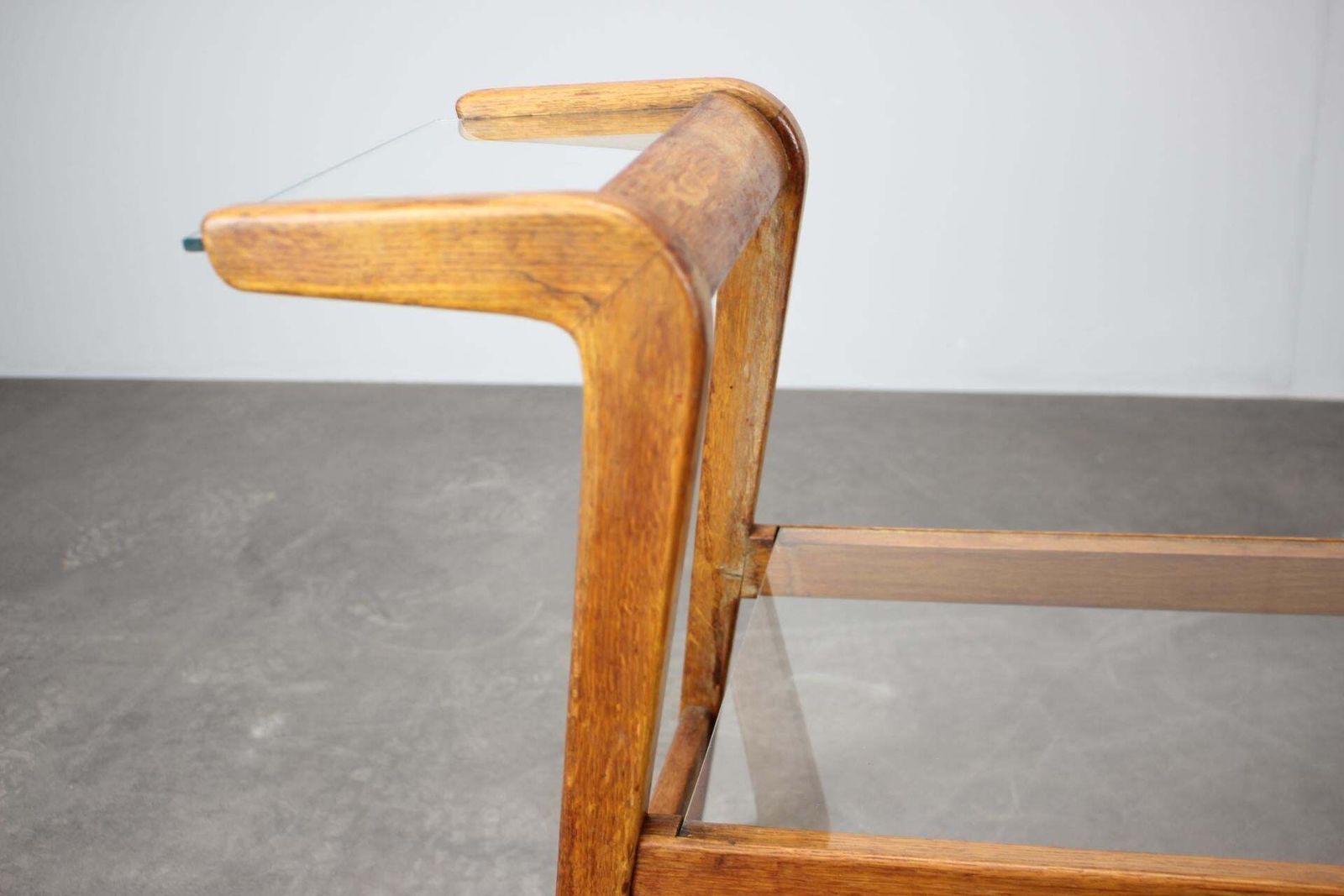 Uluv Mid Century Wooden Plant Stand With Glass Shelf, 1960s Czechoslovakia photo Home Decor