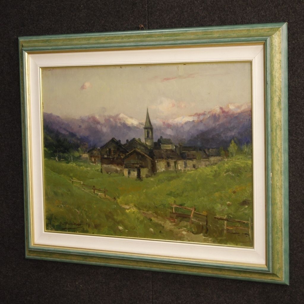 Antique Landscape Signed G. Mariani From 19th Century photo vinterior