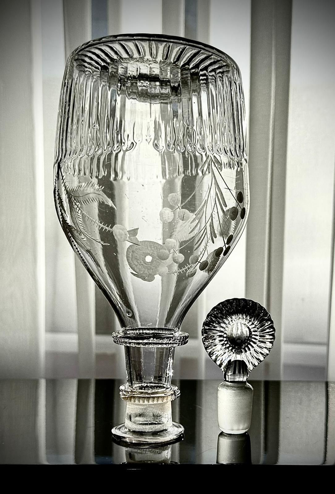 Irish Glass Decanter By Benjamin Edwards C.1800   Act Of Union Celebratio  Engraved Rose Thistle And Shamrock photo Home Decor