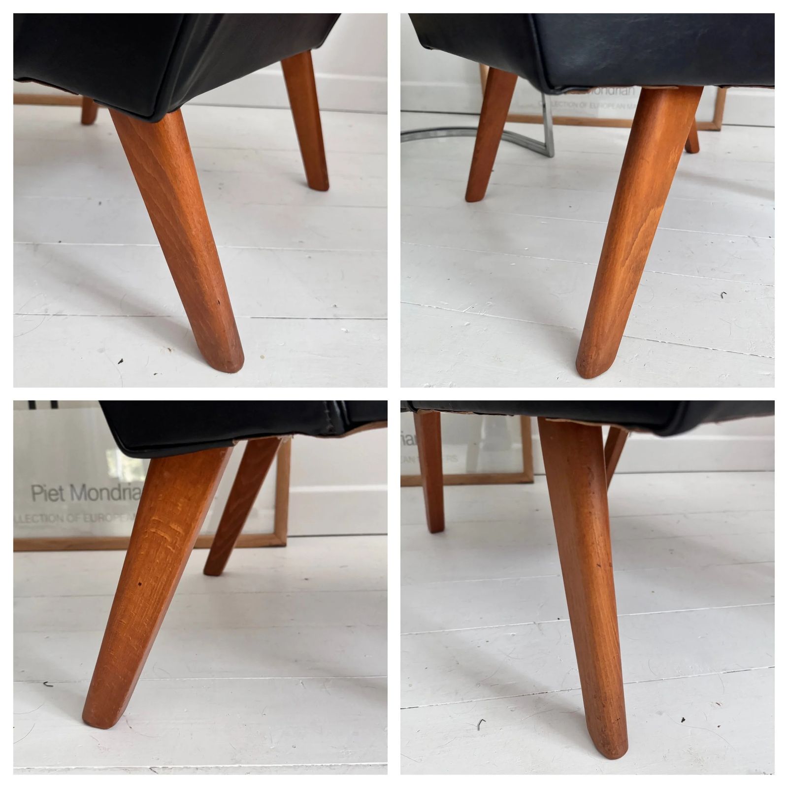 photo furniture 60s Small Armchair Black Vinyl Danish
