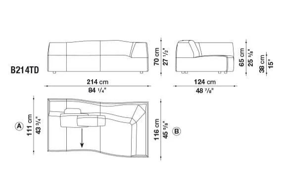 B&B Italia Bend Sofa photo for sale