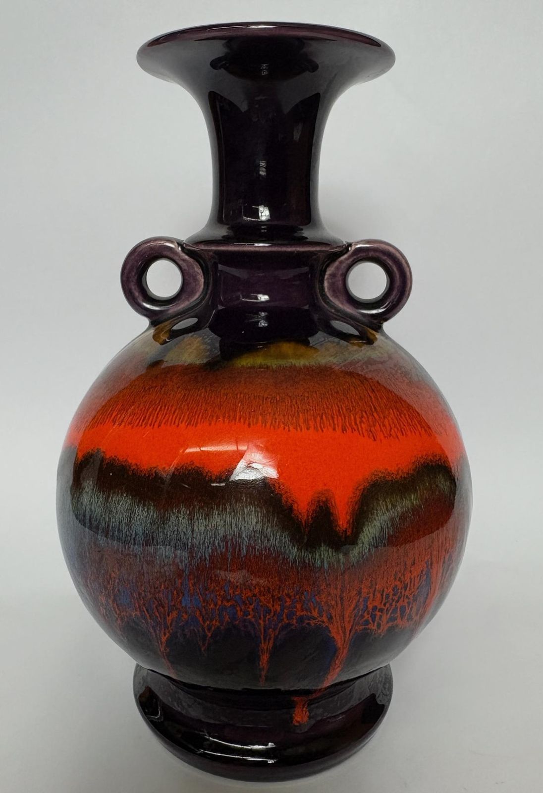 1970s Hutschenreuther ‘Vulkan Feuer’ Fat Lava Glaze Vase West Germany photo furniture