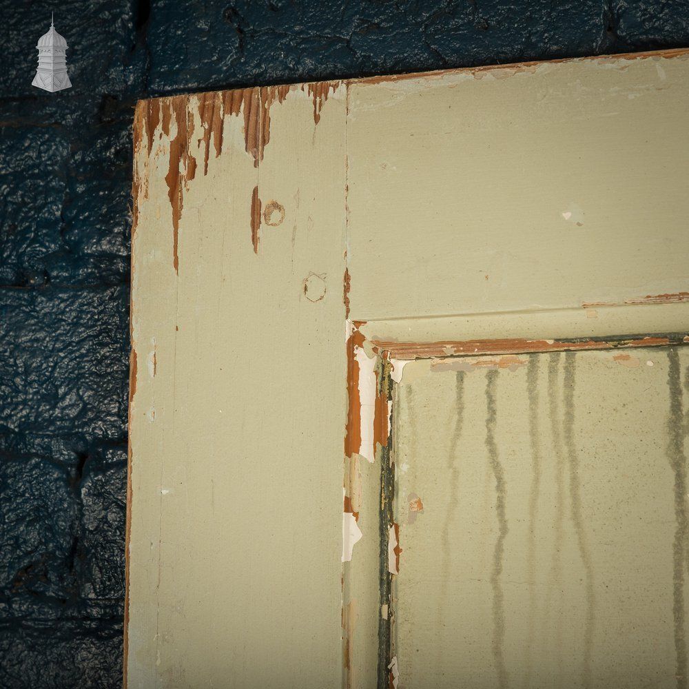 Six Panel Door, Green And White Distressed Paint photo vinterior
