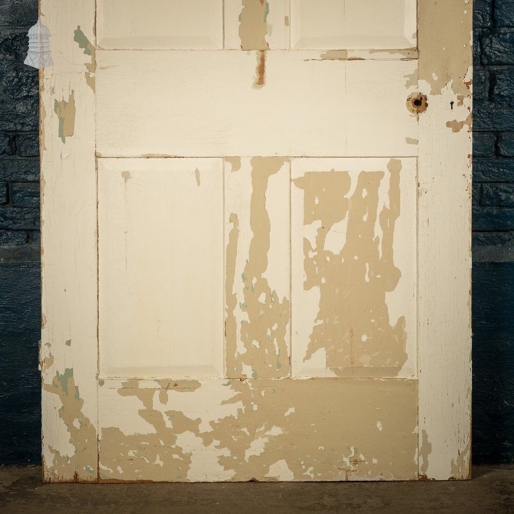 360.0 Six Panel Door, Green And White Distressed Paint photo