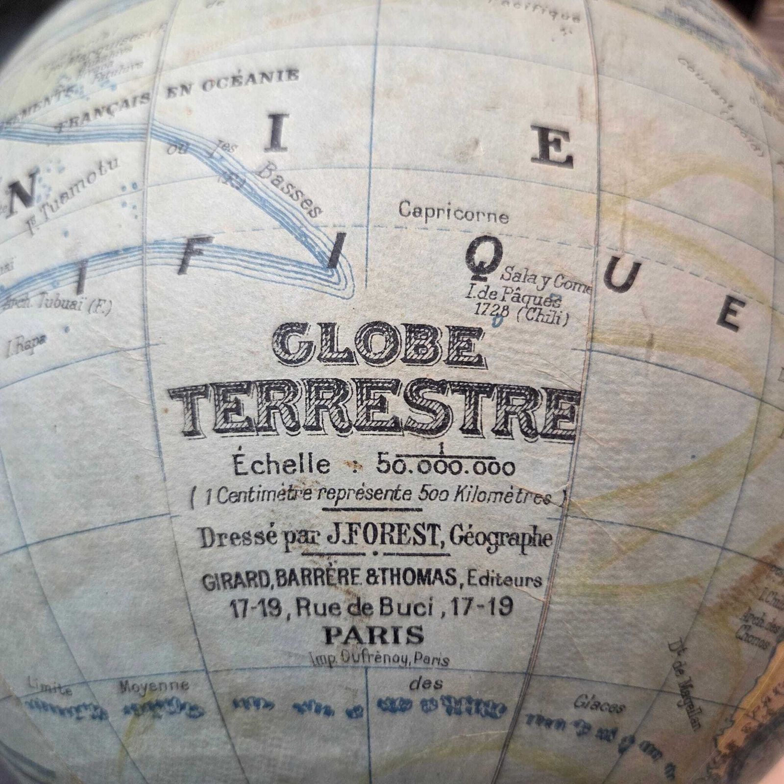 Décoration Globe terrestre J. Forest (vers 1930-1933) photo