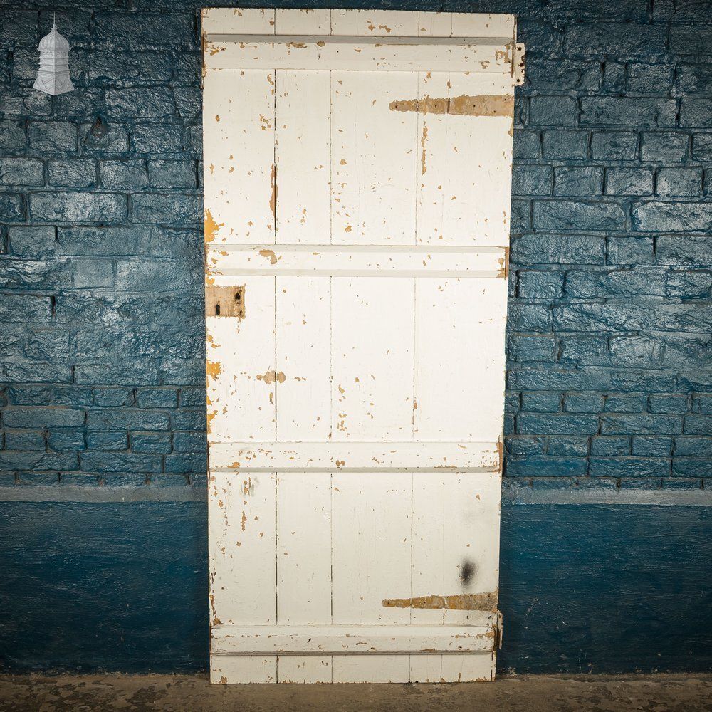 photo furniture Ledged Cottage Door, Distressed White Paint