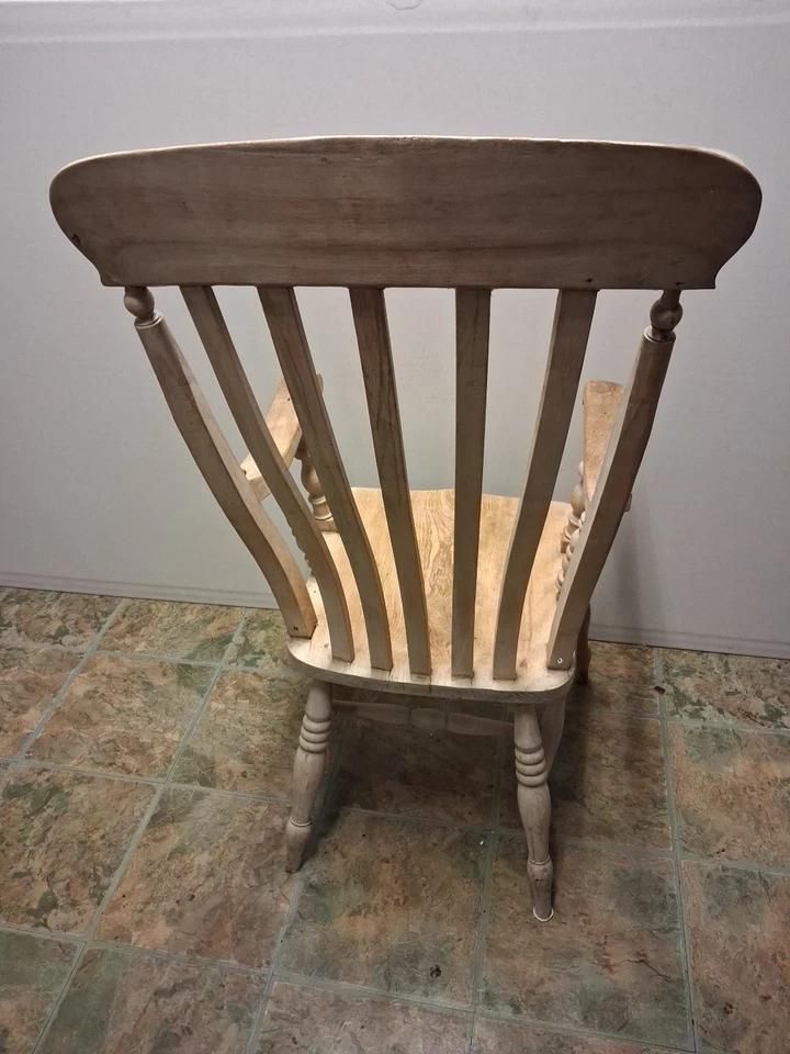 Antique Beech & Elm Windsor Elbow Chair Distressed photo for sale