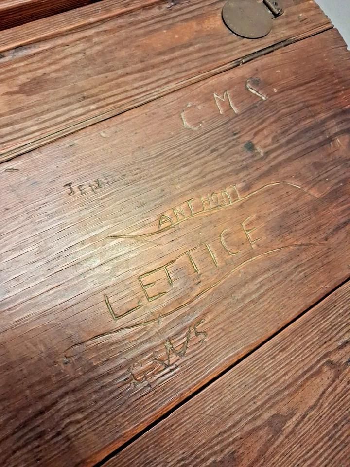Antique Victorian School Desk With Chair Sourced From An Old Welsh School photo for sale