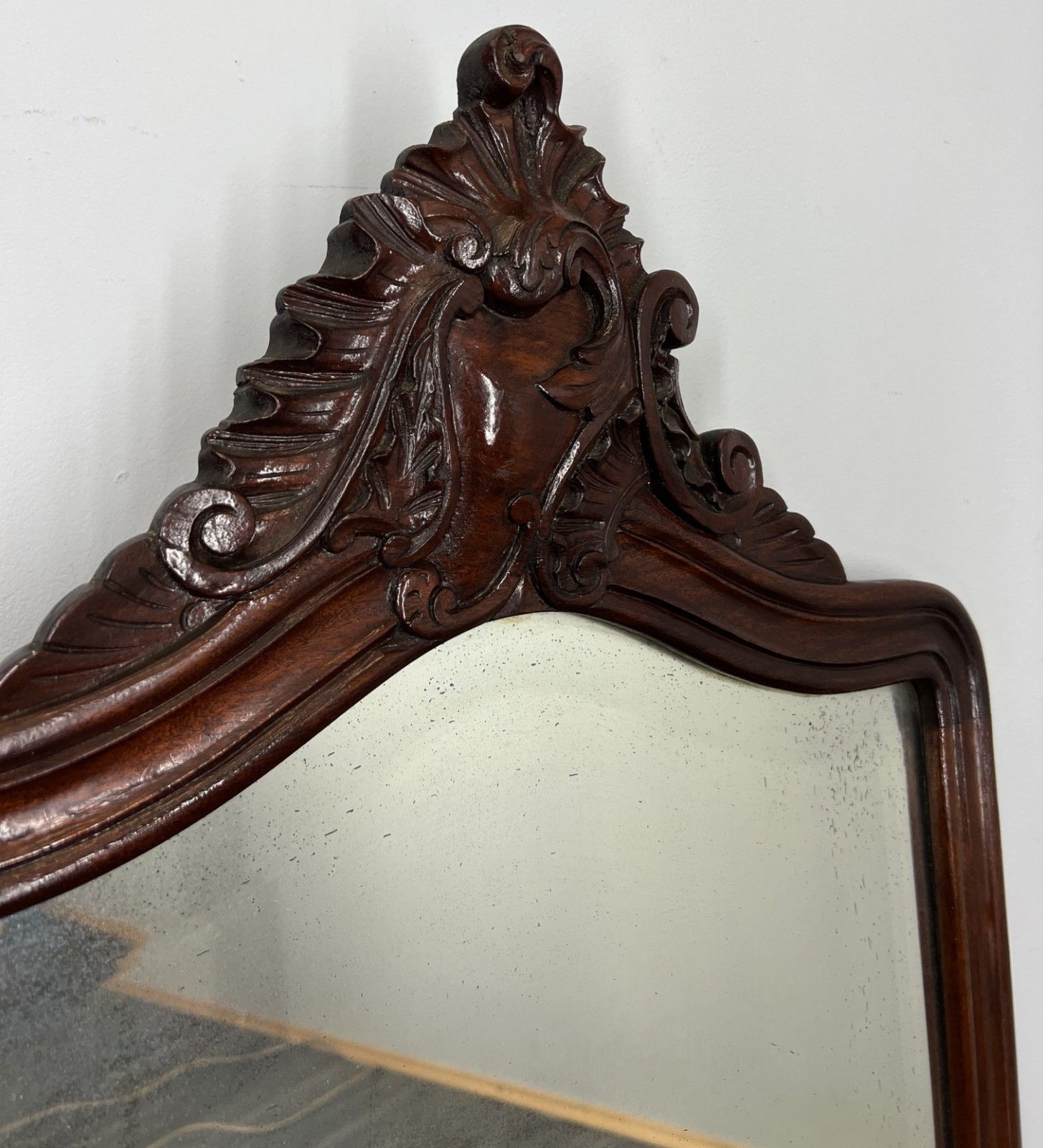 Antique French Style Carved Walnut Wall Mirror Home Decor Wall Frame Lot 4573 photo for sale