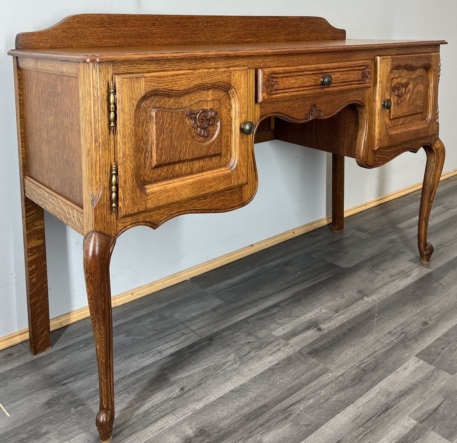 Cabinet Vintage French Louis XIV Oak Sideboard With Carved Cupboard Lot 4569 photo Furniture