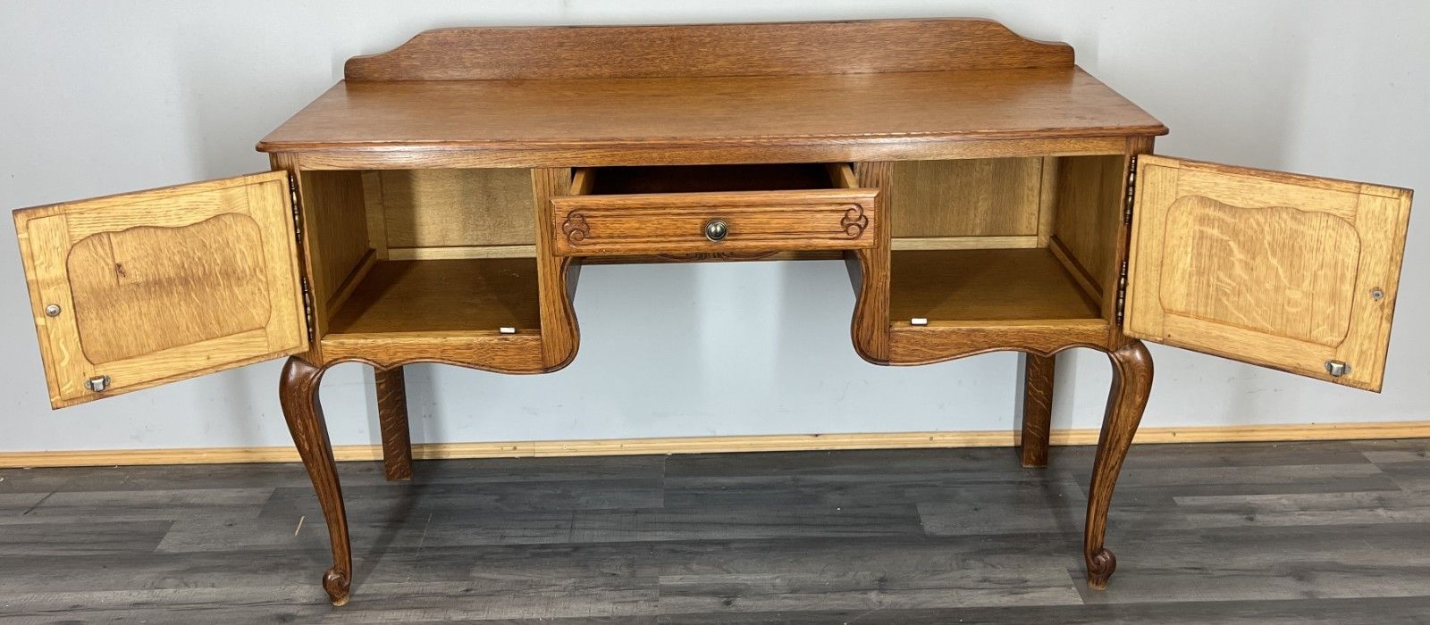 369.0 Cabinet Vintage French Louis XIV Oak Sideboard With Carved Cupboard Lot 4569 photo