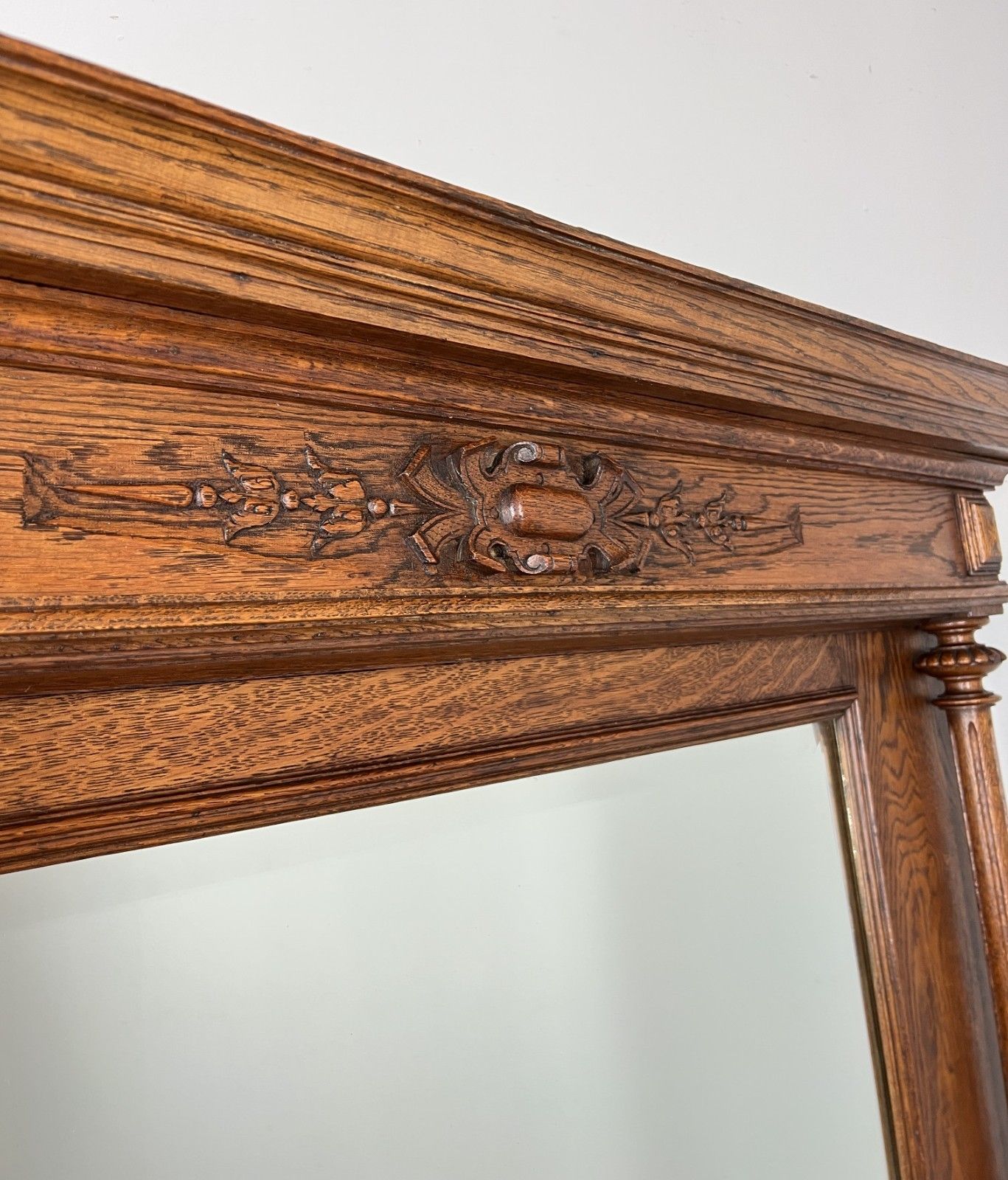 Antique French Style Carved Oak Wall Mirror Home Decor Wall Frame Lot 4551 photo 399.0