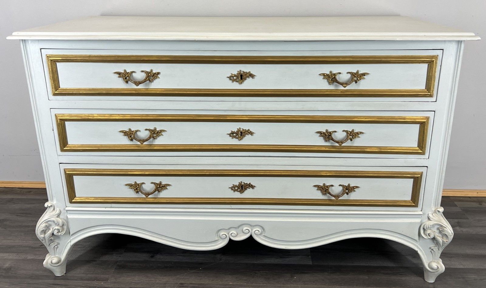 Chest Of Drawers Vintage French Shabby Chic 3 Drawers Carved Cabinet Lot 4555 photo furniture