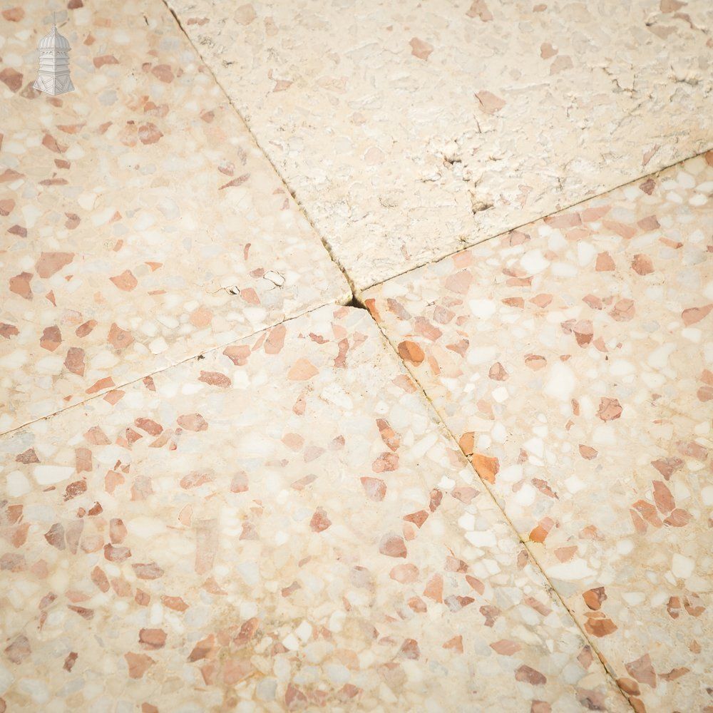 Terrazzo Tiles, Reclaimed, Batch Of 35   3 Square Metres photo for sale
