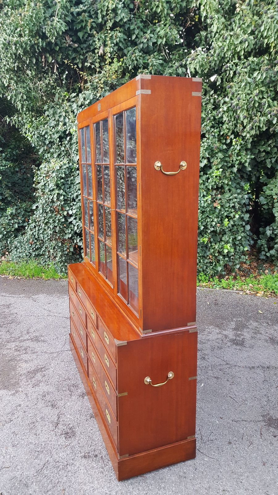 Mahogany Campaign Bookcase On Chest photo furniture
