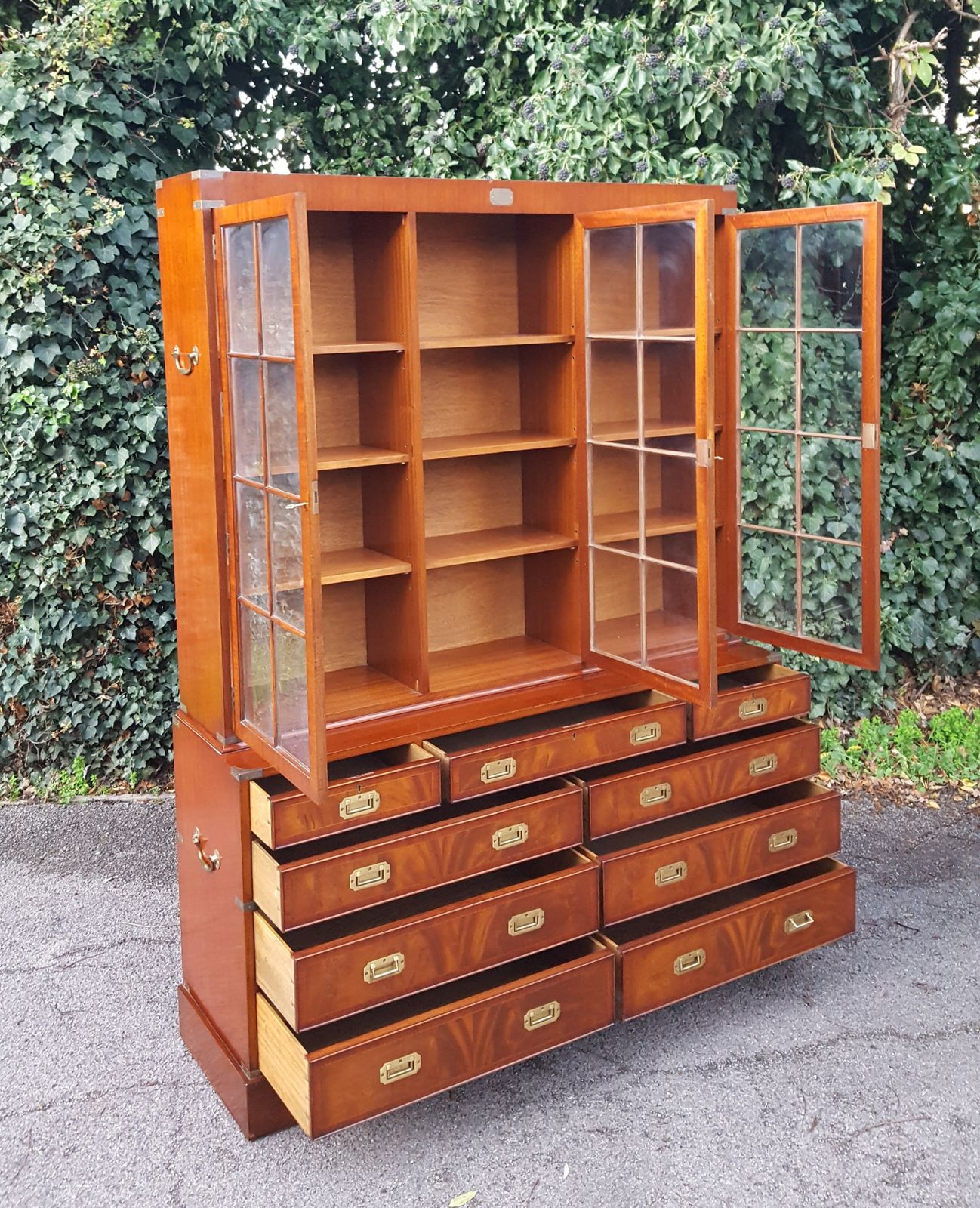 photo furniture Mahogany Campaign Bookcase On Chest