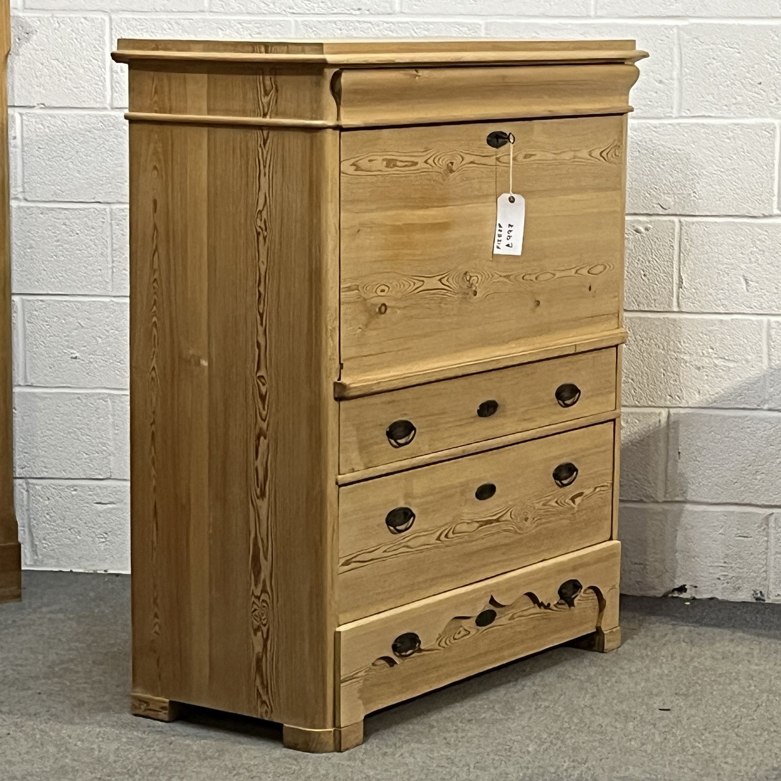 Antique Pine Secretaire/Bureau With Writing Slope And Drawers photo 1097.0
