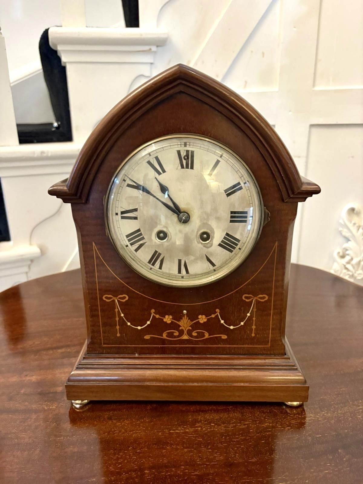 Antique Quality Mahogany Striking Mantel Clock