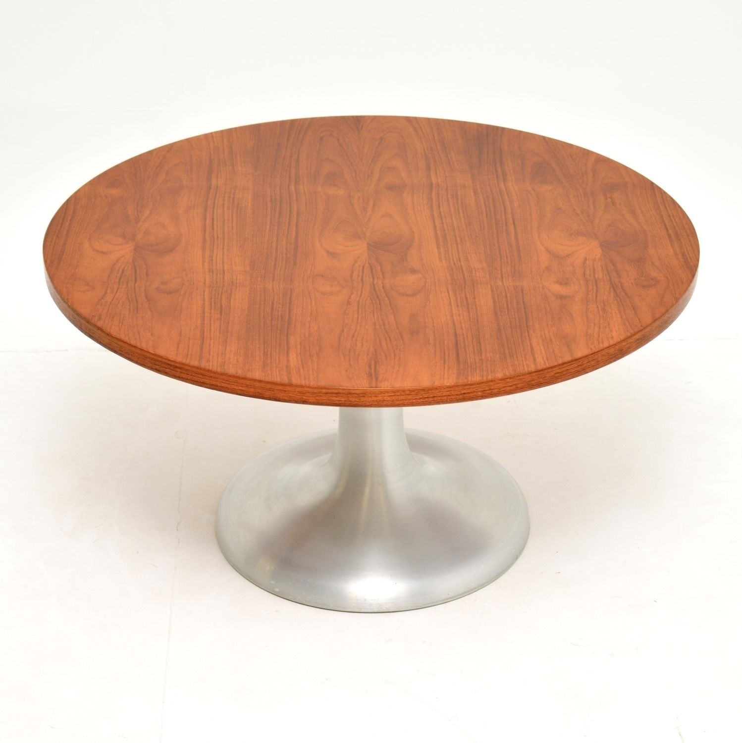 Vintage Teak And Steel Tulip Coffee Table